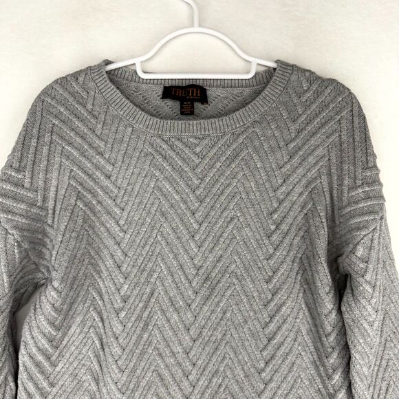 Truth by Republic Gray Argyle Pattern Sweater Womens Size M - Picture 5 of 10